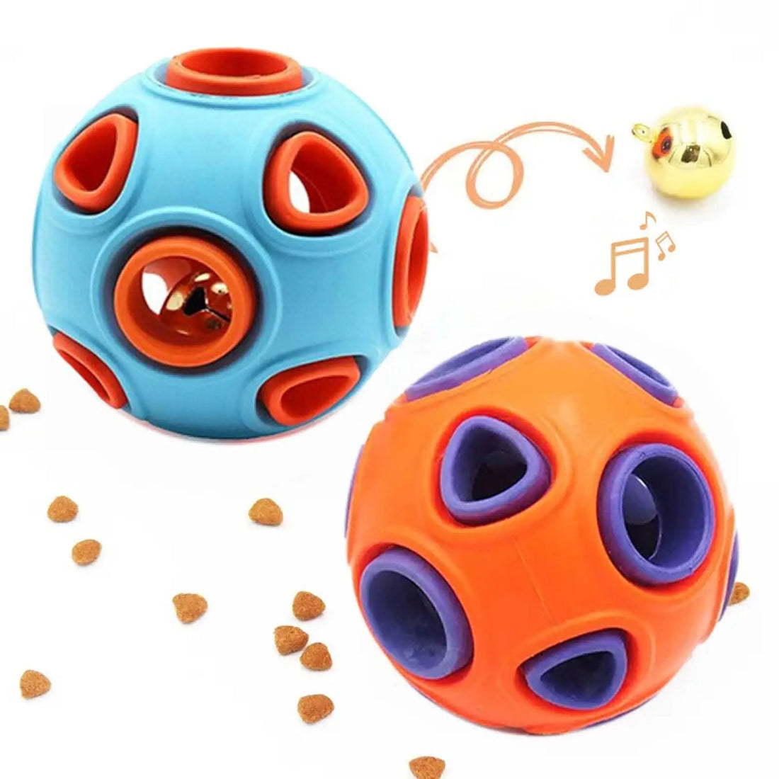 Dog Bell Ball 2 Pack Interactive Rubber Chew Toy