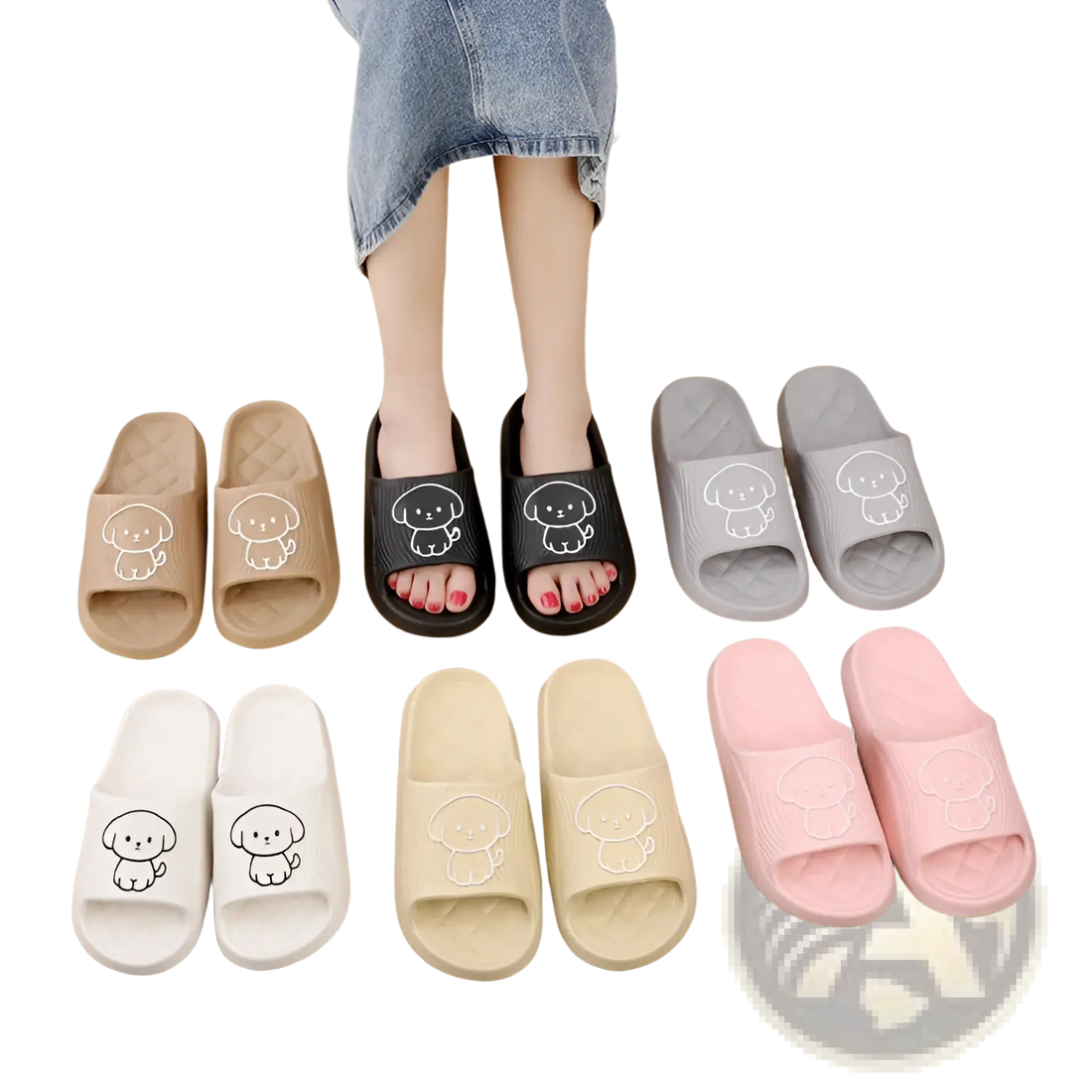 Dog Cartoon Slide Sandals Non Slip Eva House Shoes