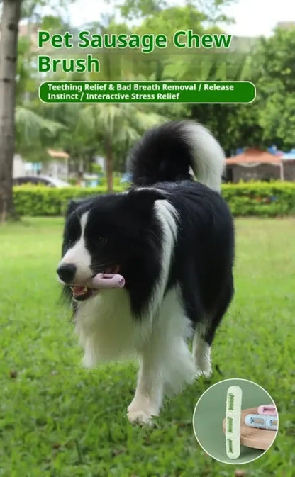 Dog Chew Toy Teeth Cleaning Sausage Brush Buddy