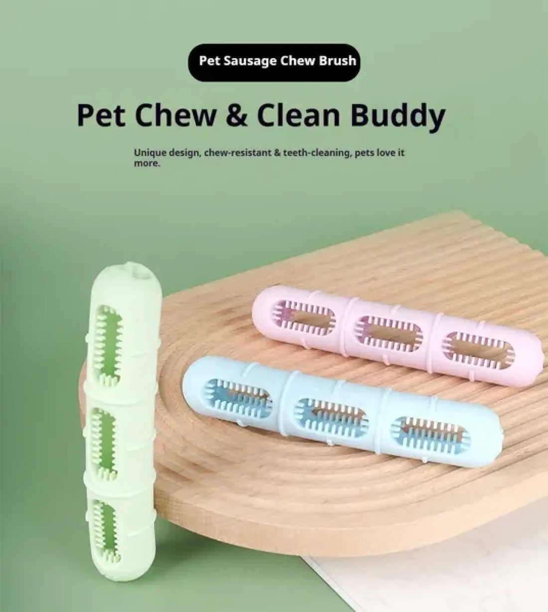 Dog Chew Toy Teeth Cleaning Sausage Brush Buddy