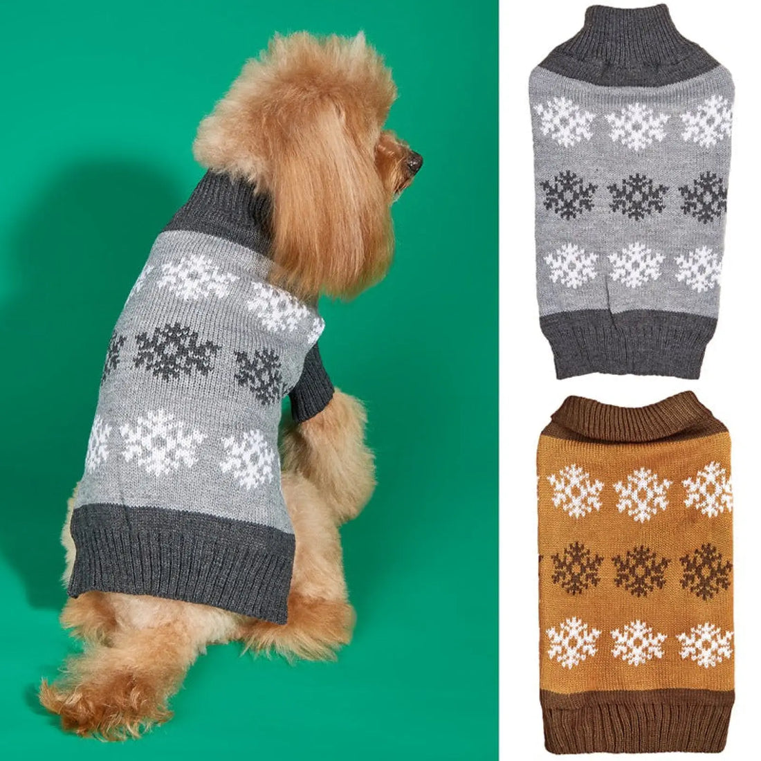 Dog Christmas Sweater Snowflake Winter Pet Clothes