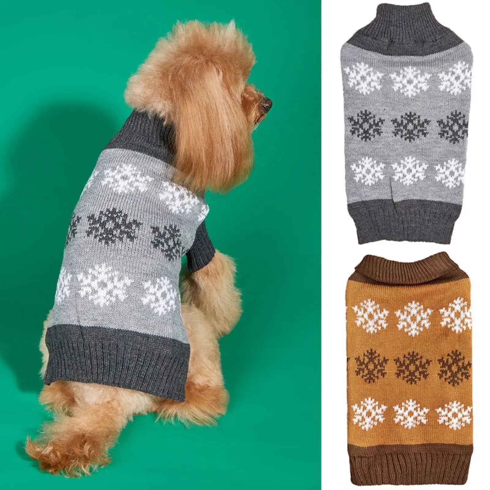 Dog Christmas Sweater Snowflake Winter Pet Clothes
