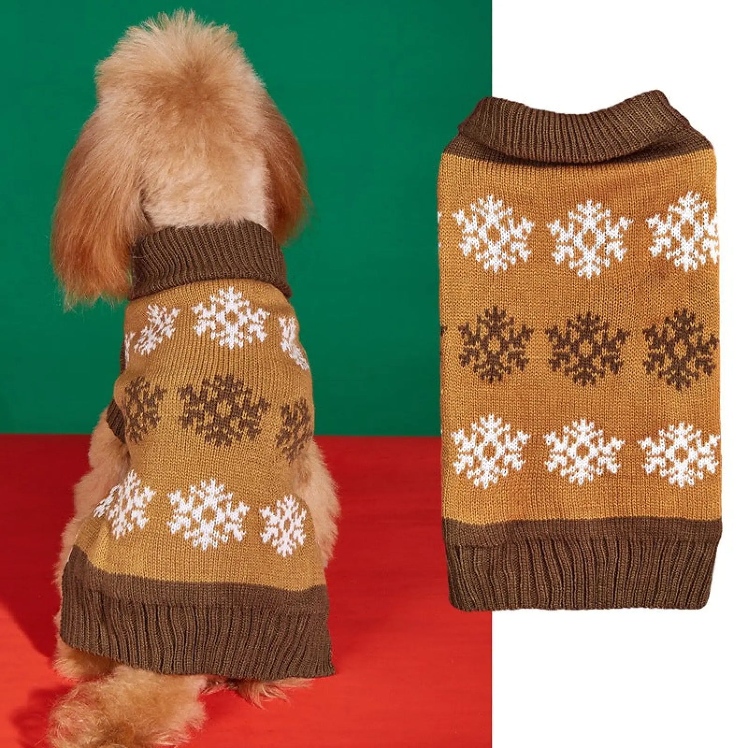 Dog Christmas Sweater Snowflake Winter Pet Clothes
