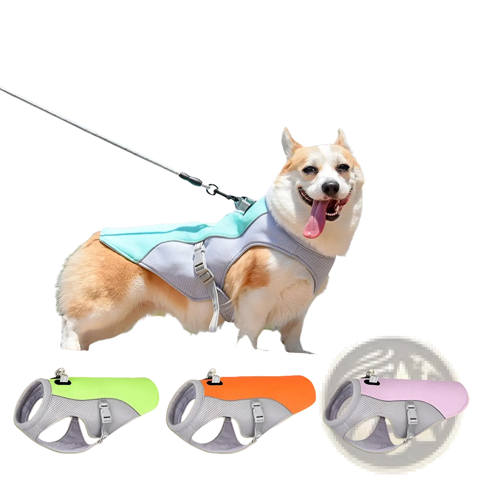 Dog Cooling Vest Reflective Sun Proof Mesh Harness