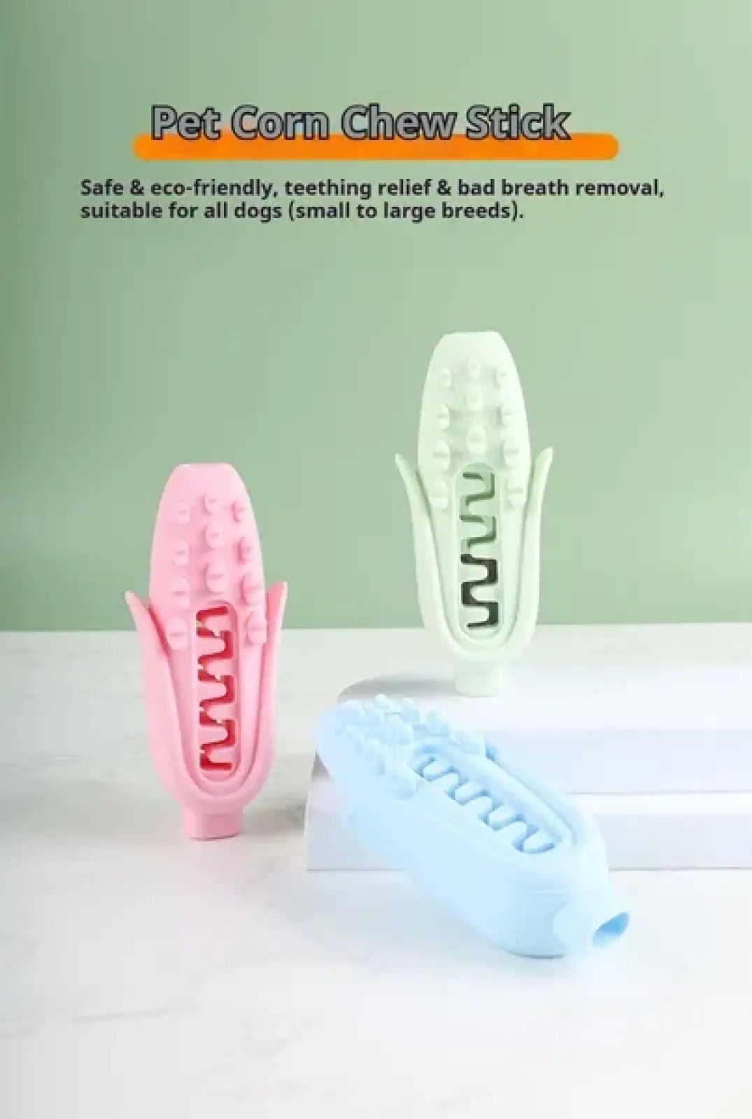 Dog Corn Chew Stick Durable Silicone Teething Toy
