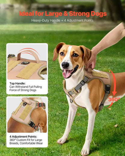Tactical no Pull Heavy Duty Adjustable Dog Harness Vest