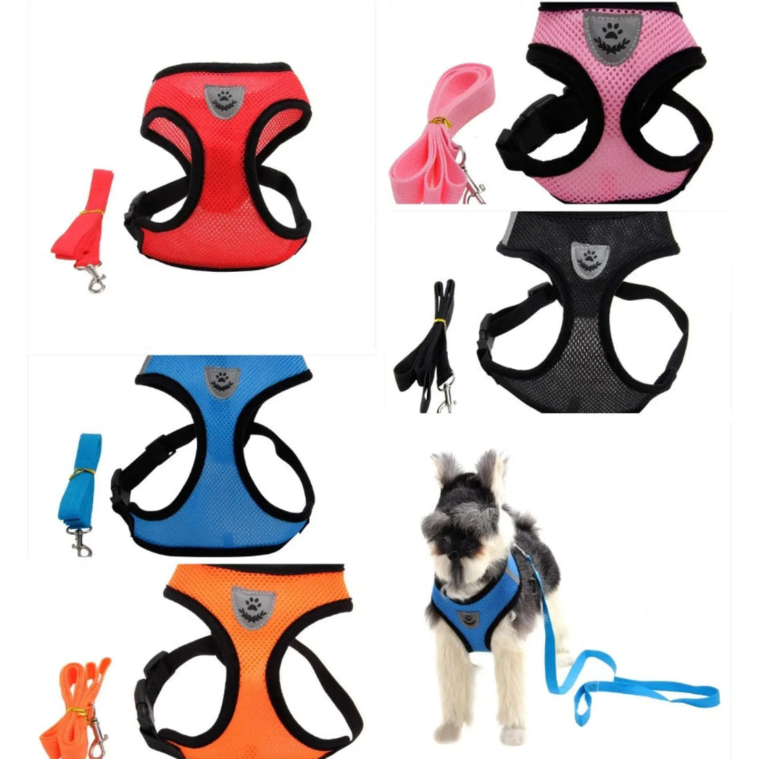 Dog Harness Mesh i Type Breathable Multi Color Set