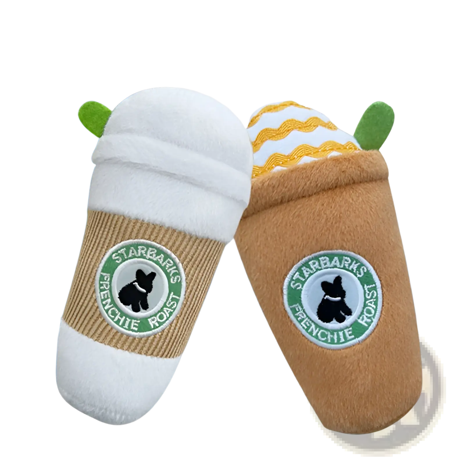 Dog Plush Coffee Cup Squeaky Toy 2 Pack