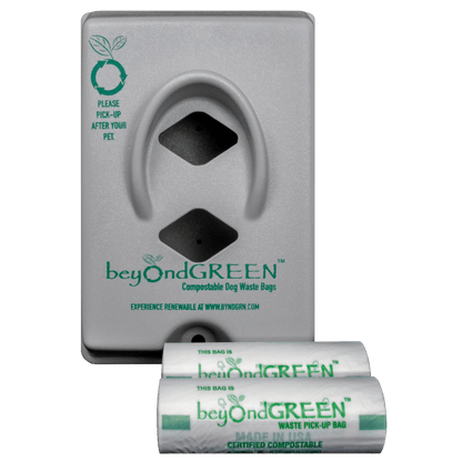 Dog Poop Bag Dispenser – Wall &amp; Pole Mount | Dog Waste Station | Front-Load | Made in USA | beyondGREEN