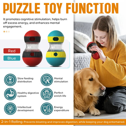 Dog Puzzle Toy Adjustable Treat Dispensing Slow Feeder