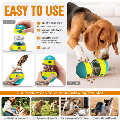 Dog Puzzle Toy Adjustable Treat Dispensing Slow Feeder