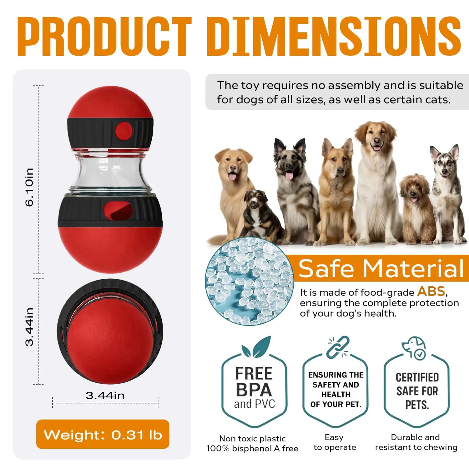 Dog Puzzle Toy Adjustable Treat Dispensing Slow Feeder