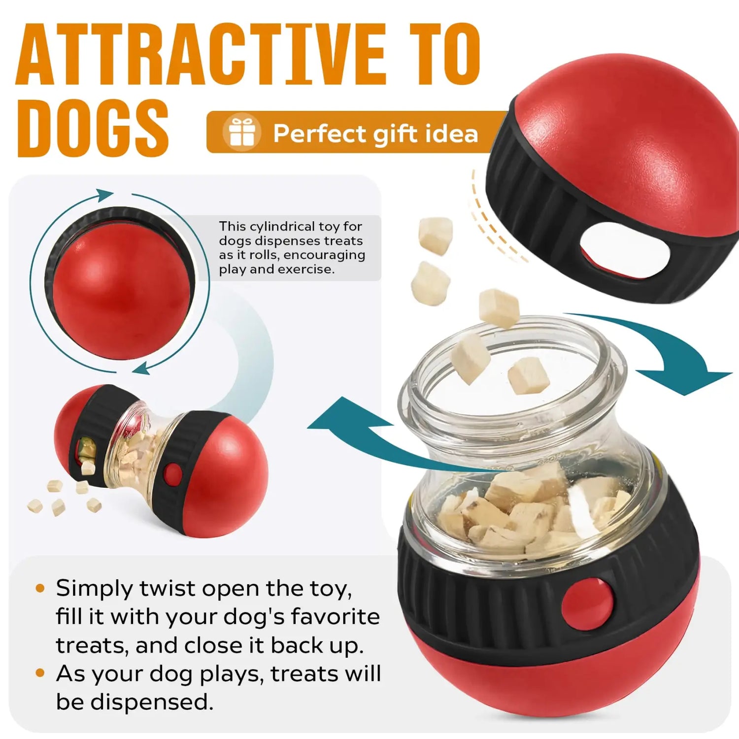 Dog Puzzle Toy Adjustable Treat Dispensing Slow Feeder