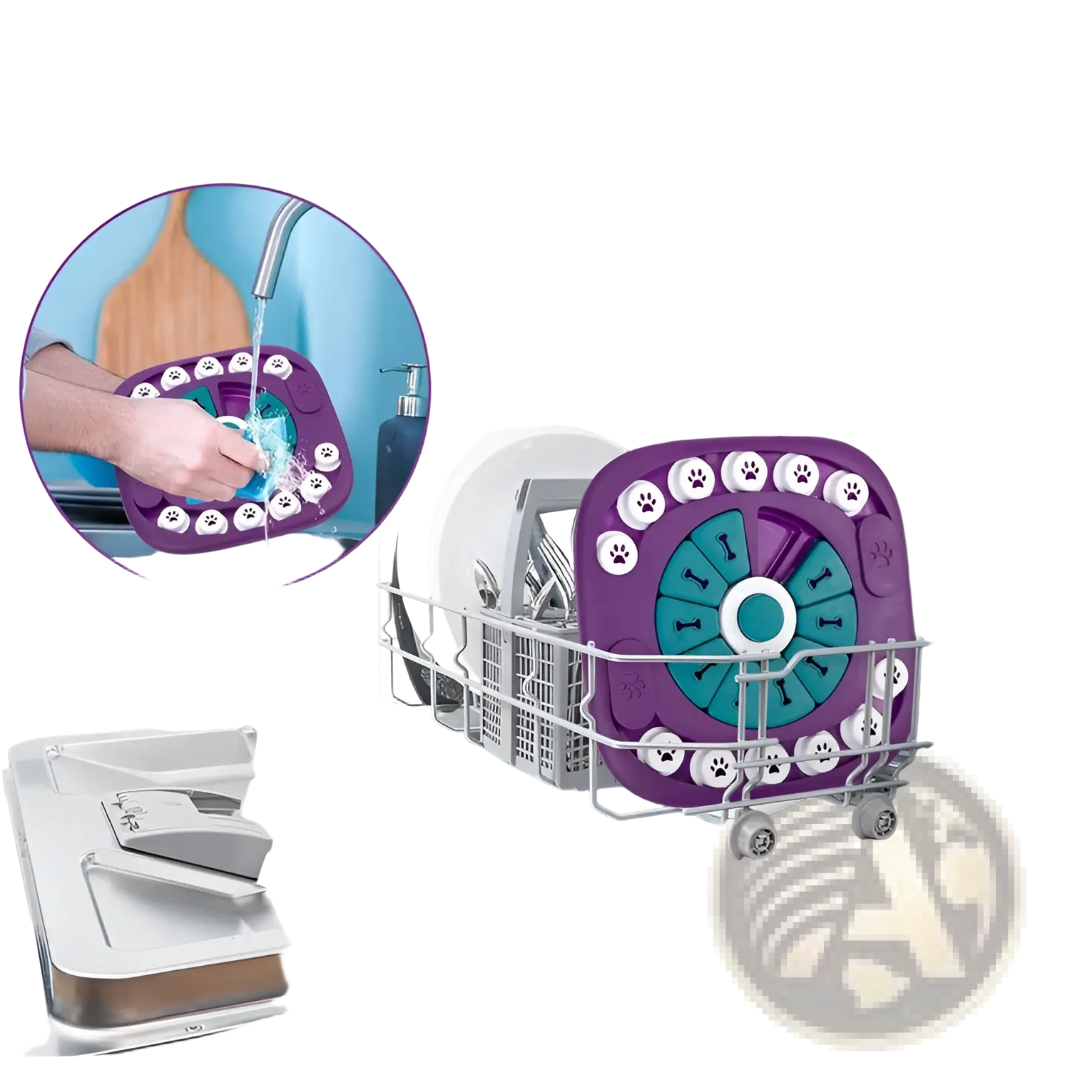 Dog Puzzle Toy Interactive Squeaky Treat Feeder Maze