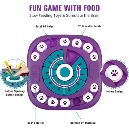 Dog Puzzle Toy Interactive Squeaky Treat Feeder Maze