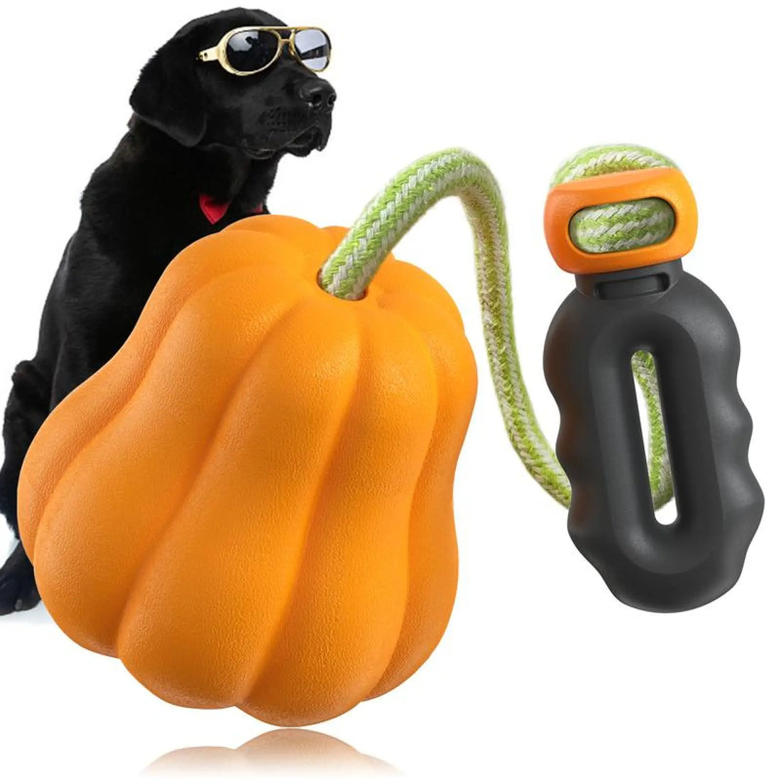 Dog Rope Fetch Toy for Aggressive Chewers Pumpkin Shape