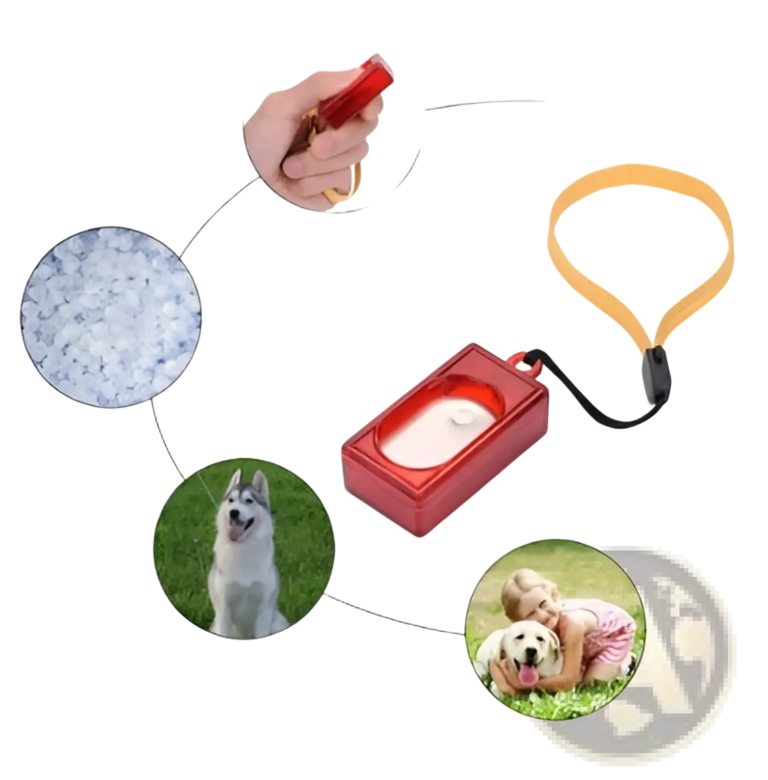 Dog Training Clicker Square Pet Trainer Red Tool