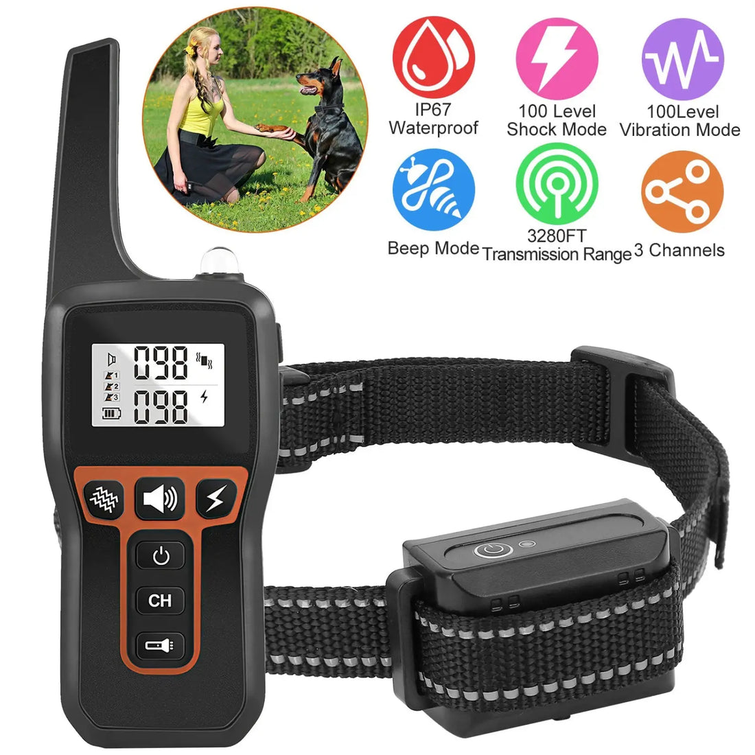 Dog Training Collar 3280ft Waterproof Shock System