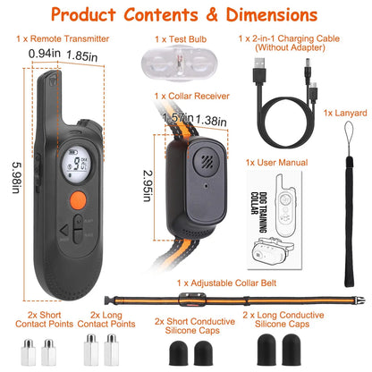 Dog Training Collar 984ft Waterproof with Voice Record