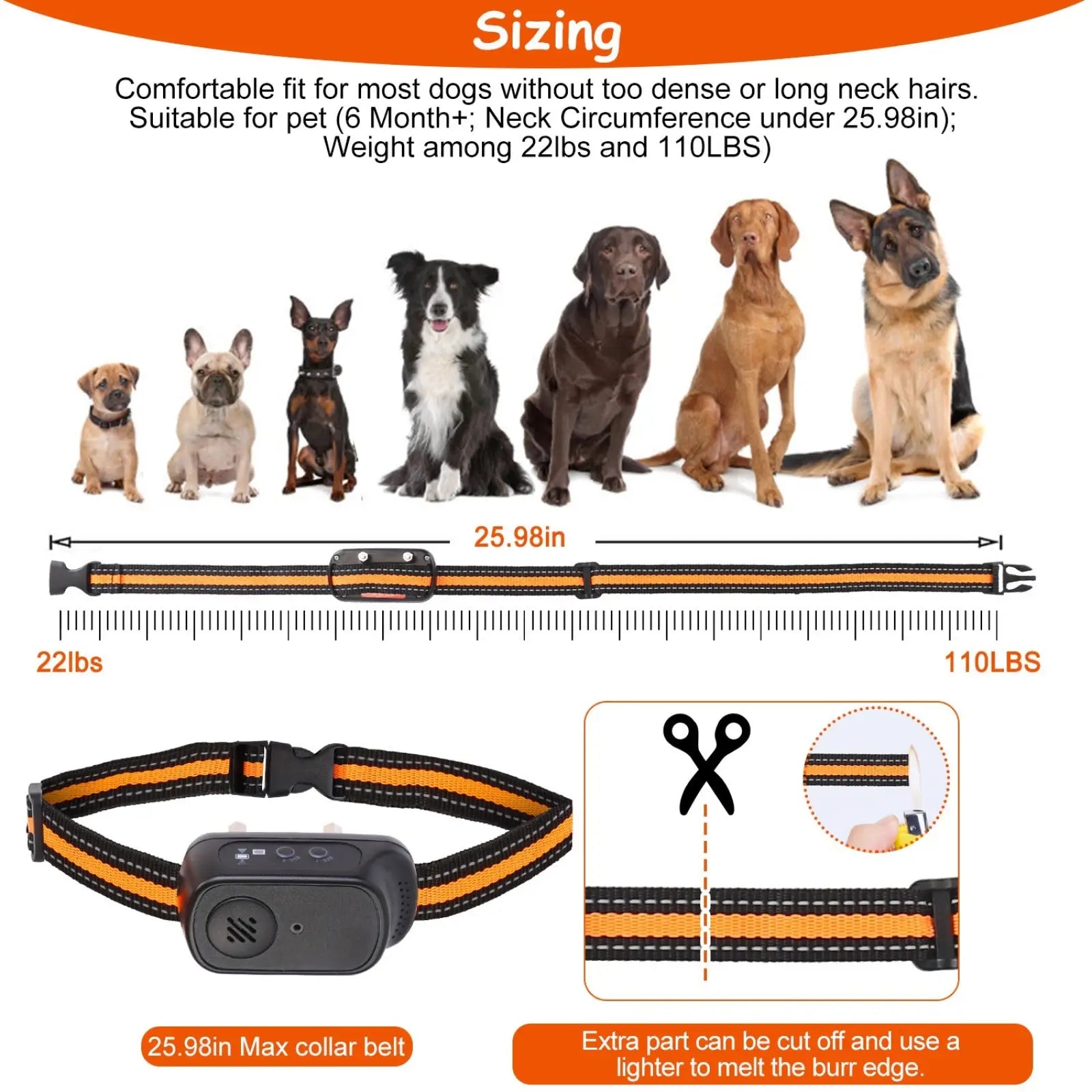 Dog Training Collar 984ft Waterproof with Voice Record