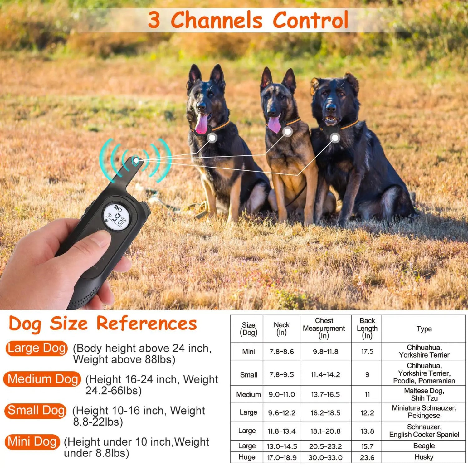 Dog Training Collar 984ft Waterproof with Voice Record