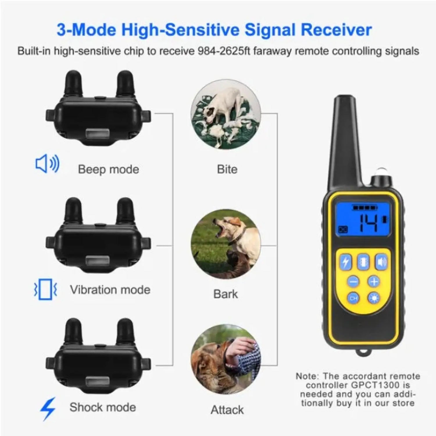 Dog Training Collar Receiver Ip67 Waterproof Pet Supply