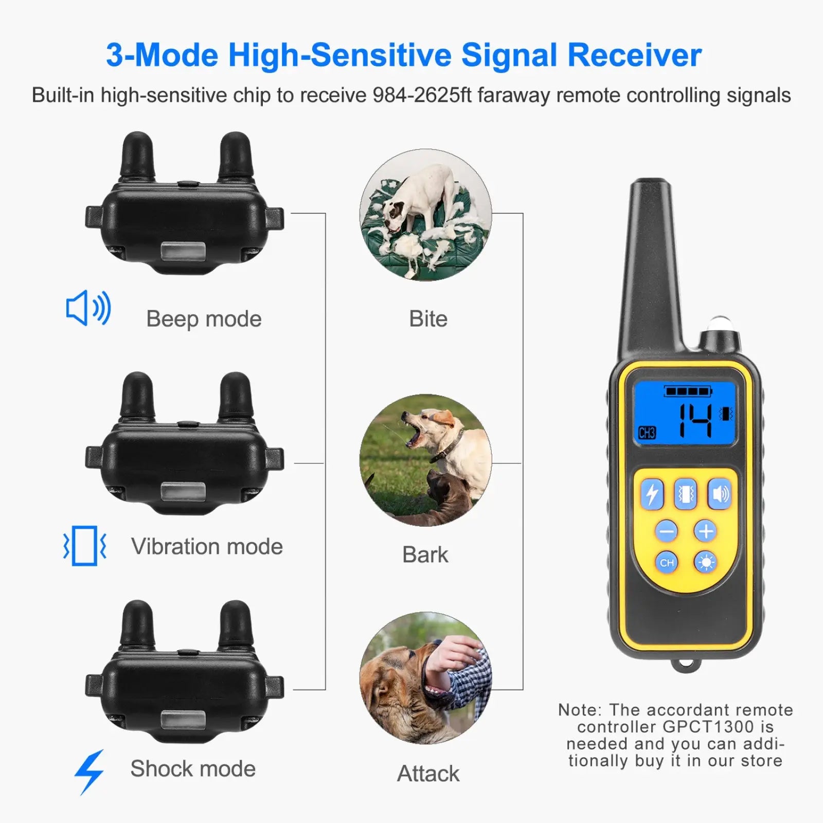 Dog Training Collar with Remote Ip67 Waterproof