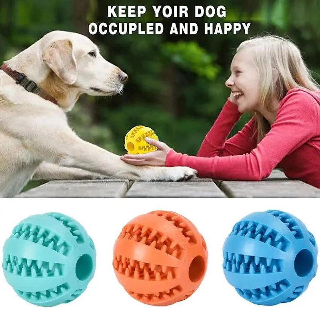 Dog Treat Ball Interactive Slow Feeder Toy