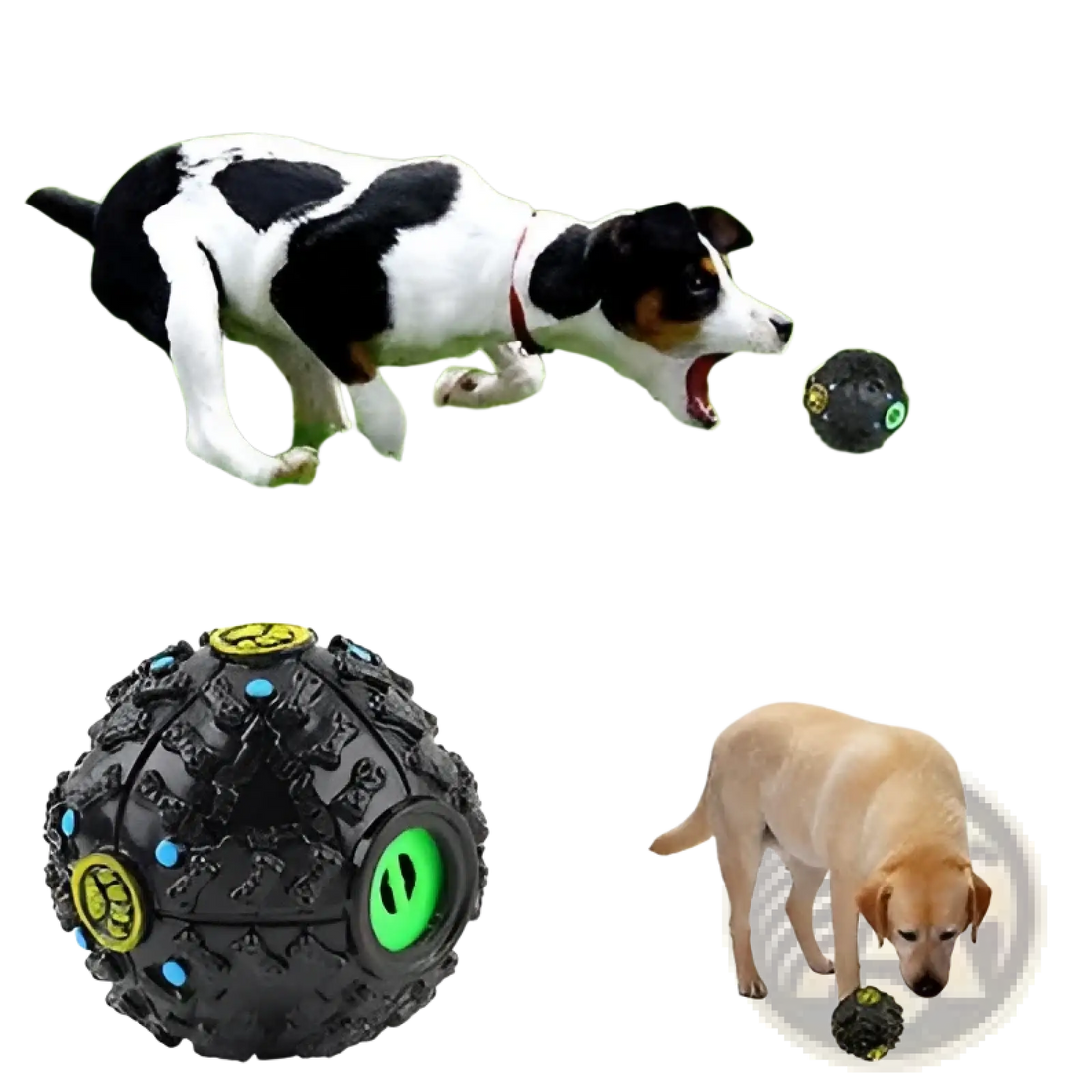 Dog Treat Dispenser Squeaky Rubber Training Ball