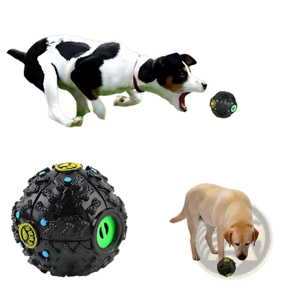 Dog Treat Dispenser Squeaky Rubber Training Ball