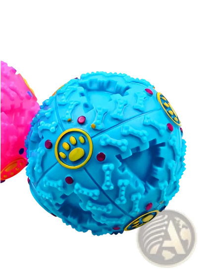 Dog Treat Dispenser Squeaky Rubber Training Ball