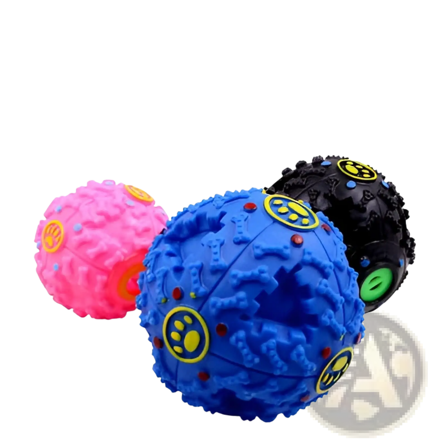 Dog Treat Dispenser Squeaky Rubber Training Ball