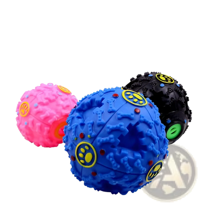 Dog Treat Dispenser Squeaky Rubber Training Ball