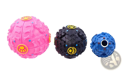 Dog Treat Dispenser Squeaky Rubber Training Ball