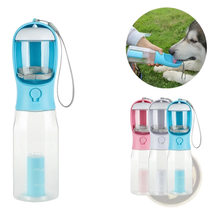 Dog Water Bottle 3 in 1 Portable Feeder with Poop Bag