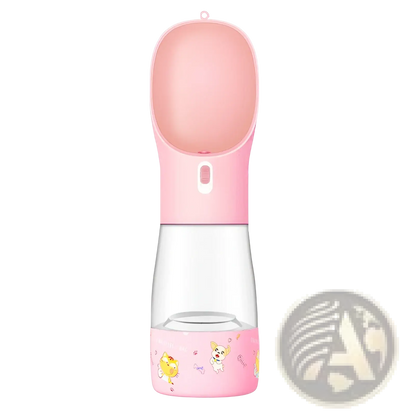 Dog Water Bottle Portable Travel Feeder Bowl 458ml