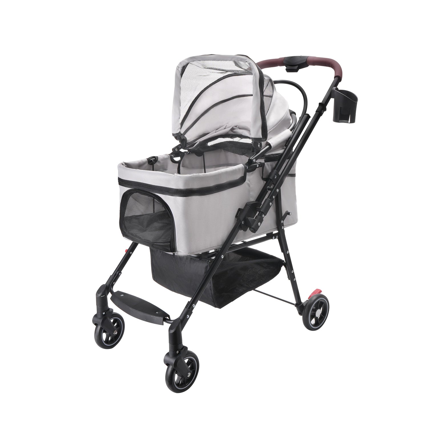 4-Wheel Foldable Pet Stroller for Dogs and Cats