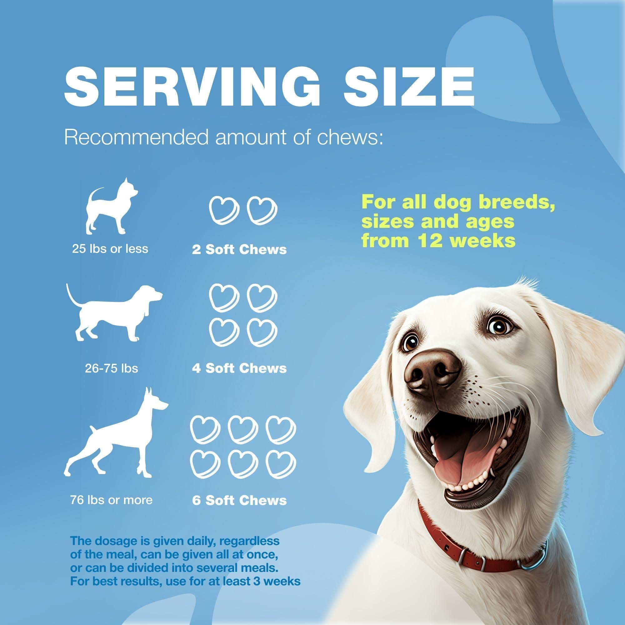 Hemp Calming Chews for Dogs Anxiety Relief L-Theanine &amp; Chamomile