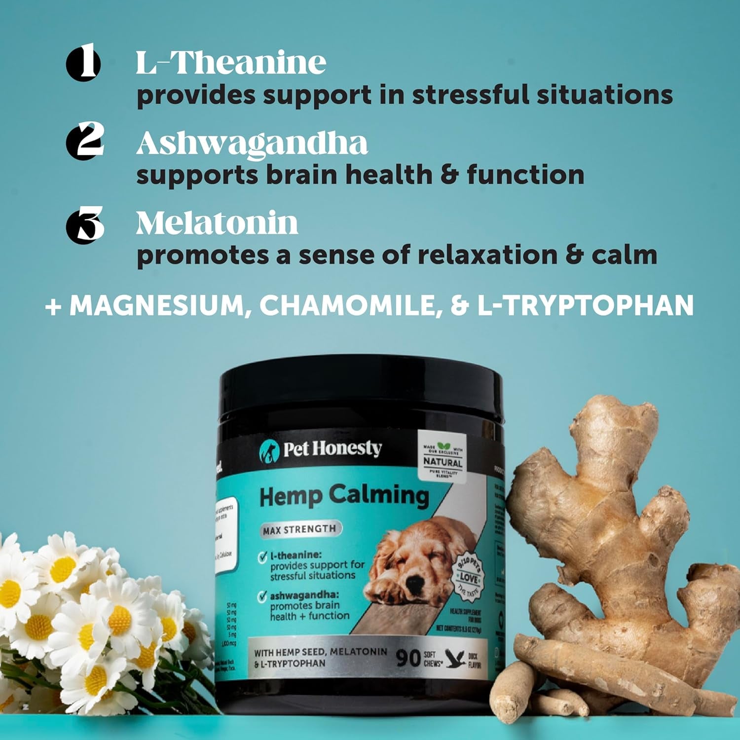Dog Calming Bundle Hemp Calming Chews &amp; Dental Sticks Anxiety Support