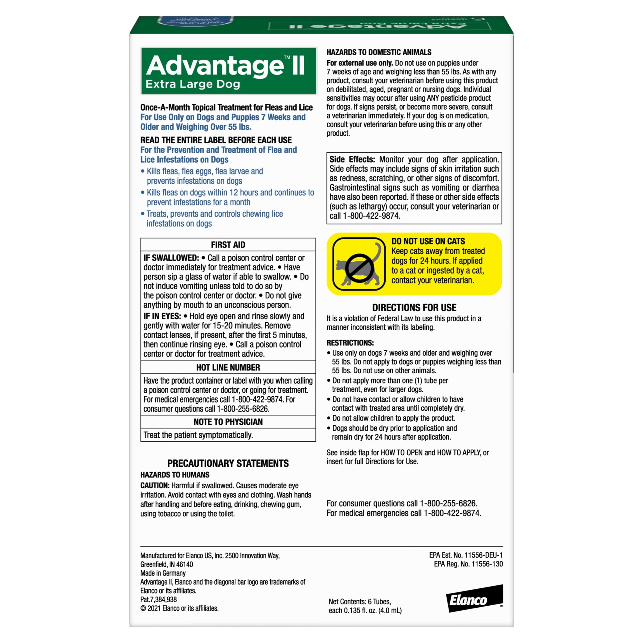 Vet-Recommended Flea Prevention for XL Dogs 55 Lbs+, 6-Monthly Treatments