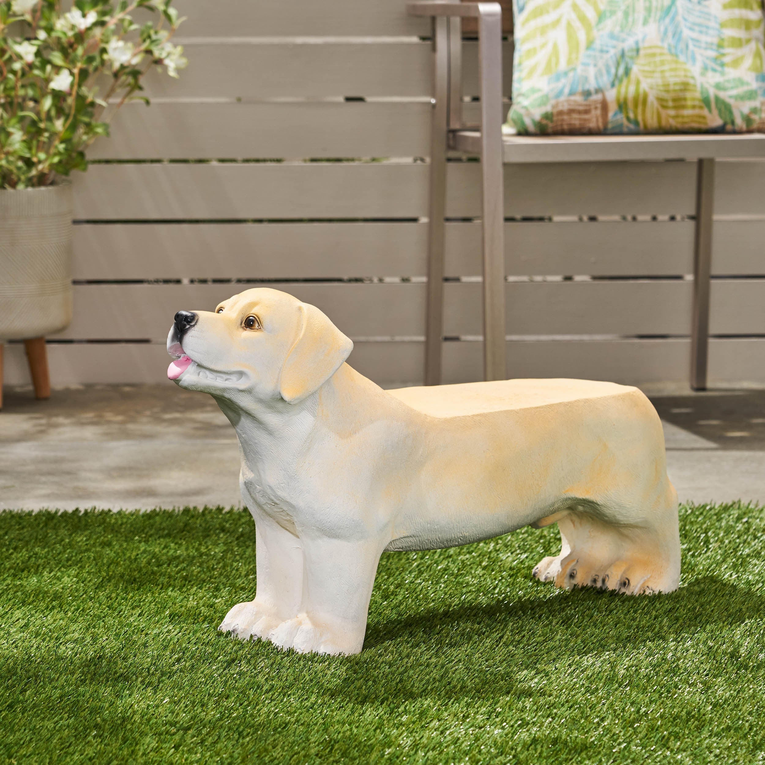MGO Dog Bench, Outdoor Light Brown, No Assembly Required