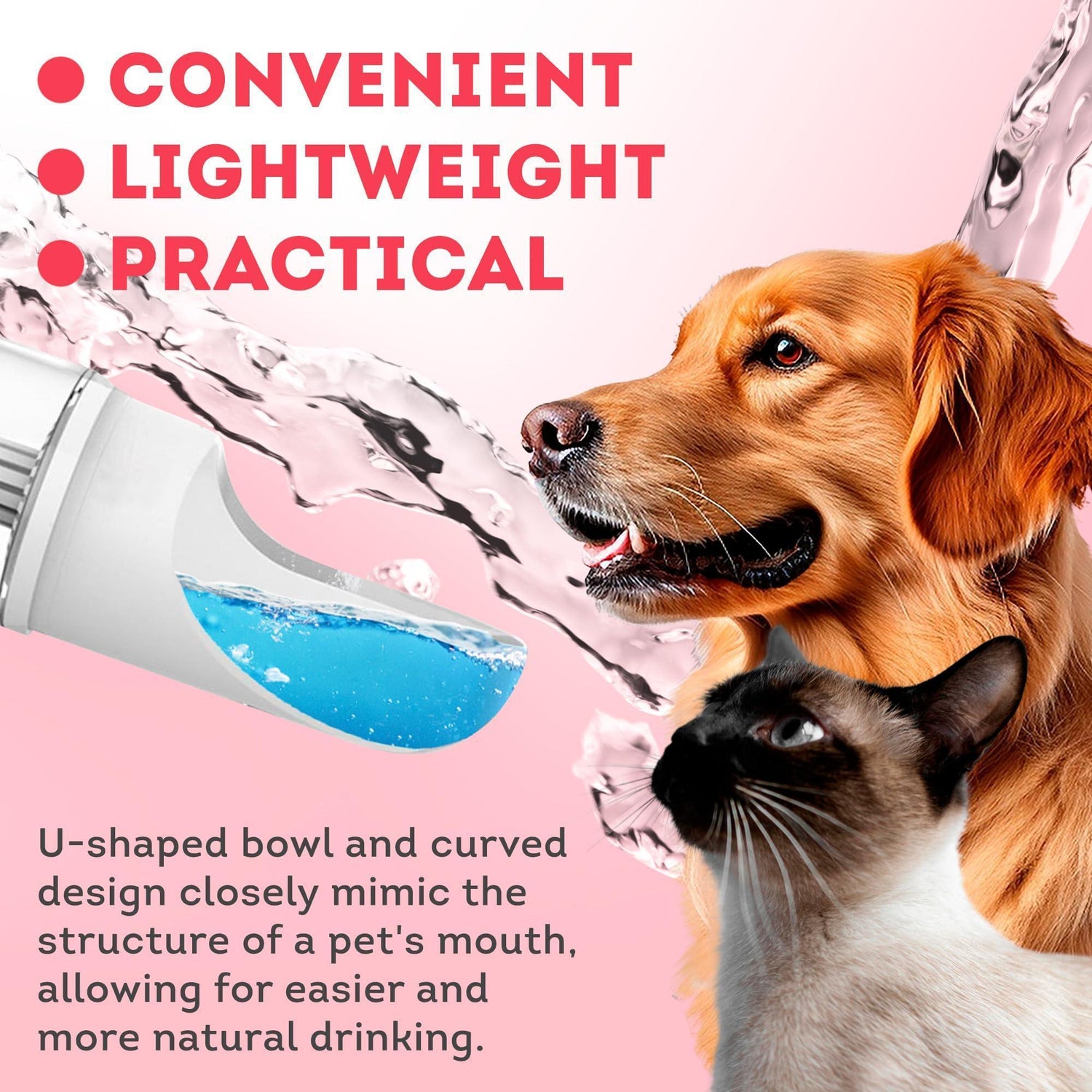 Portable Dog Water Bottle Dispenser 12 oz Silicone Strap &amp; Filter