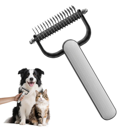 2026 New Double-Sided Dematting Comb For Dogs &amp; Cats, Pet Grooming Tool For Long Haired Thick Double Coat Pets, Undercoat Rake Deshedding Brush For Tangles Matted Shedding Fur