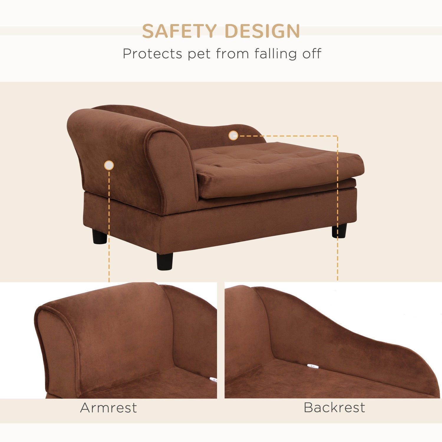 PawHut Luxury Fancy Dog Bed for Small Dogs with Hidden Storage