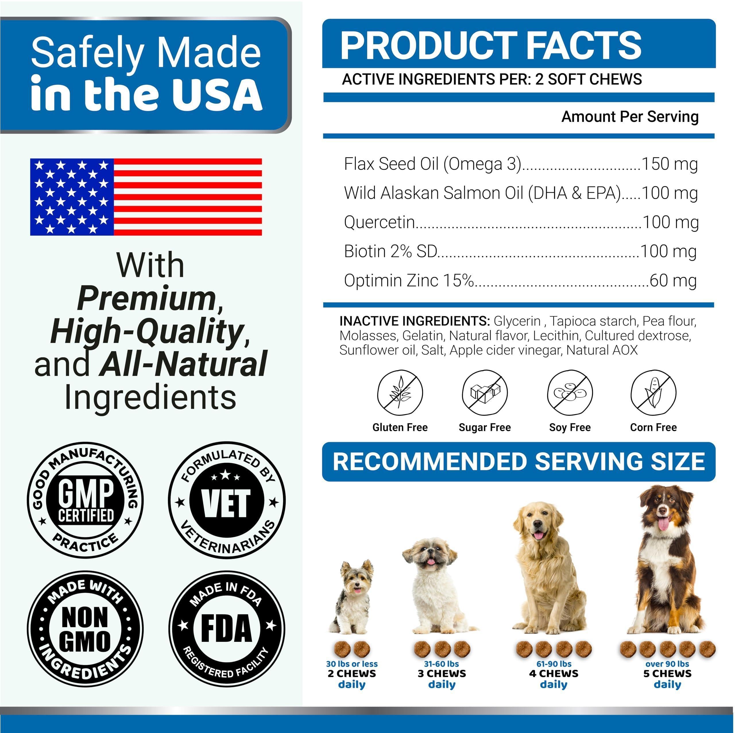 Omega-3 Fish Oil for Dogs 170 Chews Skin &amp; Coat Supplement