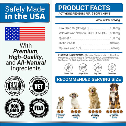 Omega-3 Fish Oil for Dogs 170 Chews Skin &amp; Coat Supplement