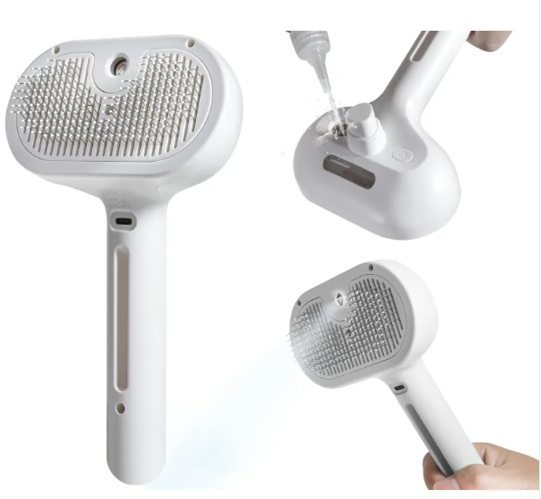 Pet Hair Spray Brush – 2-in-1 Grooming Spray Comb for Dogs &amp; Cats | Removes Shedding &amp; Detangles
