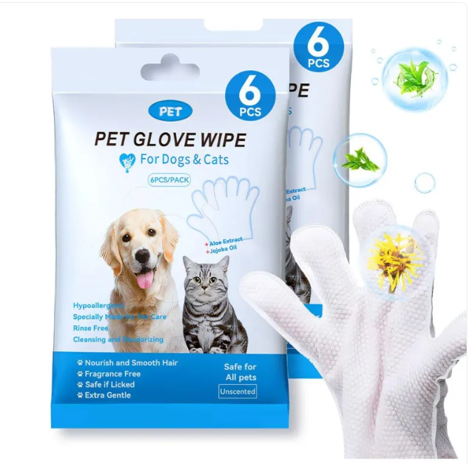 Pet Cleaning Gloves &amp; Wipes – Gentle Grooming &amp; Hygiene Kit for Dogs &amp; Cats