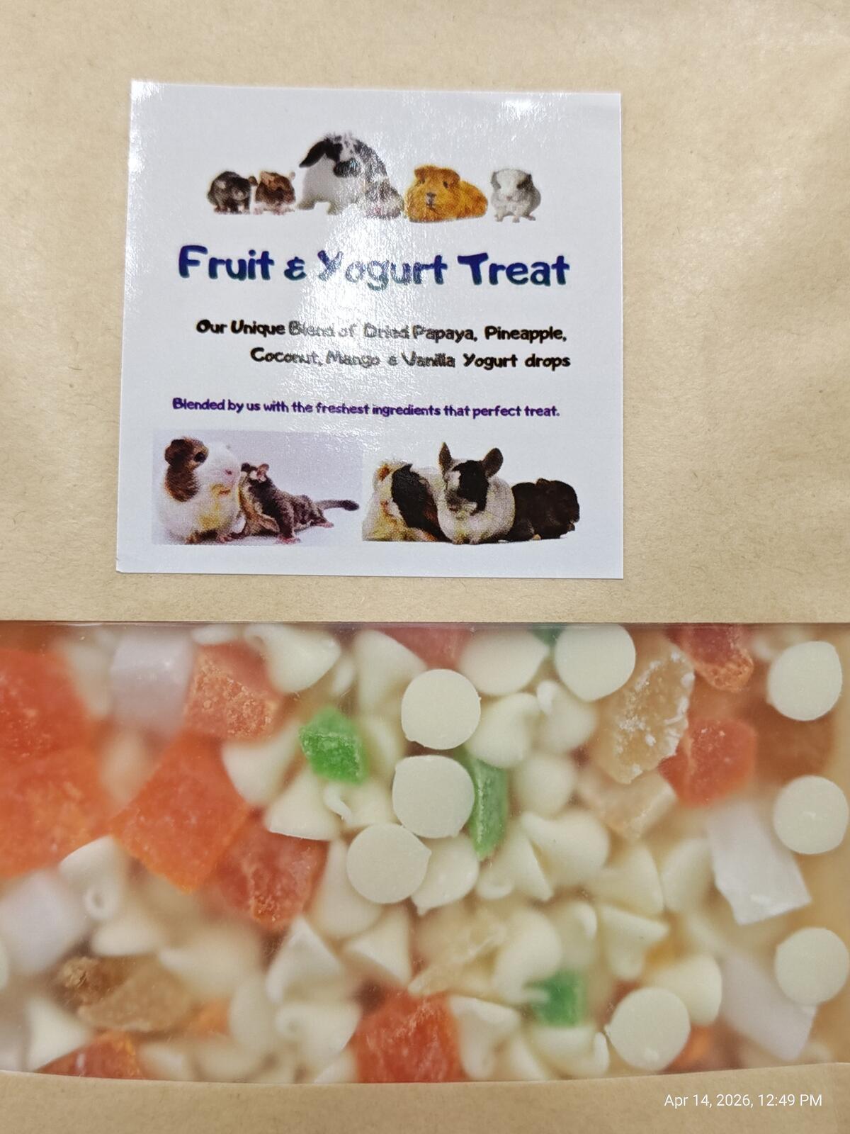 Fruit &amp; Yogurt Blend for Chinchilla, Guinea Pigs, Bunnies, Sugar Gliders, Rats