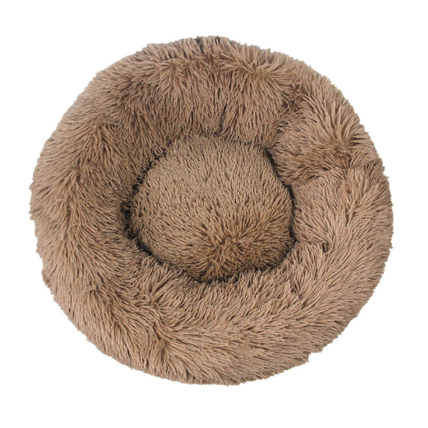 Fluffy Donut Dog Bed  Warm Soft Long Plush Pet Cushion Dog House Cat  Bed Washable Pet Sofa Mat Calming Samll Large Dog Beds